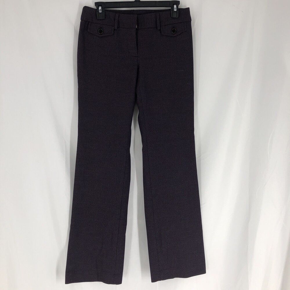 LOFT Purple Marisa Trouser Button Accent Stretch Women's Size 0